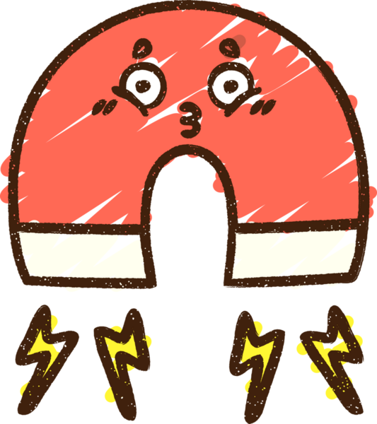 Bir insan tarafından çizilen mıknatıs tebeşiri