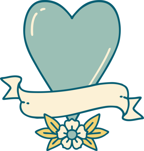 Bir insan tarafından çizilmiş kalp ve bayrağın ikonik dövme şekli