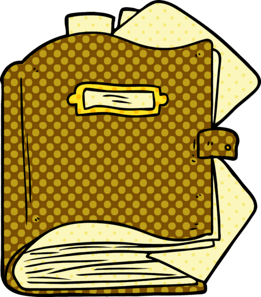 Bir insan tarafından çizilmiş eski bir çizgi roman.