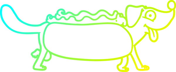 Bir insan tarafından çizilmiş bir sosisli çizgi film çizimi.