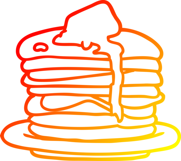 Bir insan tarafından çizilen krep yığınının sıcak gradyan çizgisi