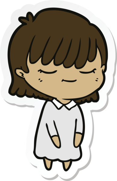 Bir insan tarafından çizilmiş bir karikatür kadının çıkartması.