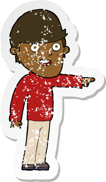 Bir insan tarafından çizilmiş bir çizgi filmin gerilimli çıkartması.