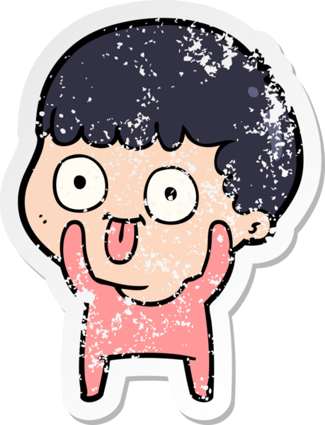 Bir insan tarafından çizilmiş karikatür adamın sıkıntılı çıkartması.