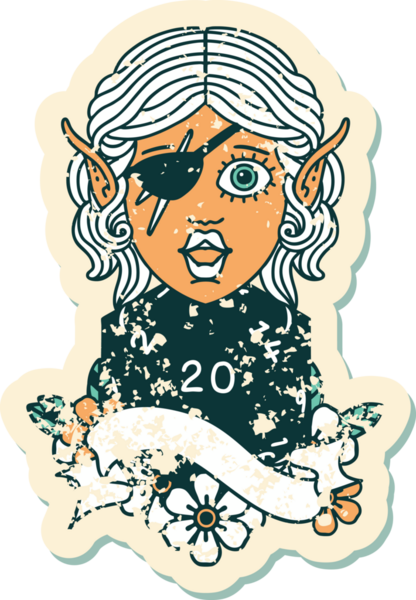 Retro Dövme Tarzı Bir insan tarafından çizilmiş doğal yirmilik zarlı düzenbaz karakter