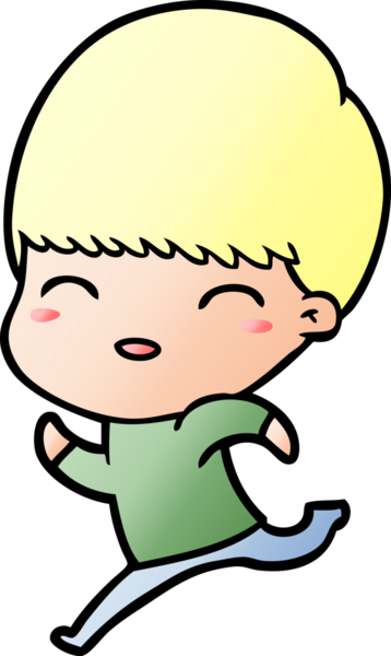 Bir insan tarafından çizilmiş mutlu çizgi film çocuğu.