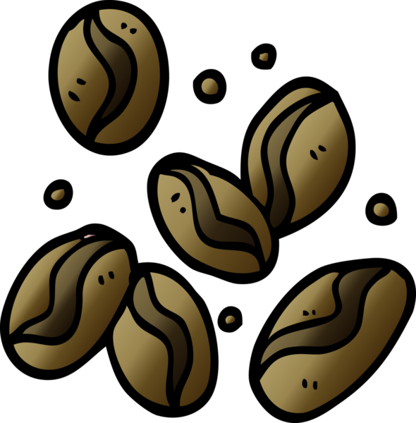 bir insan tarafından çizilmiş kahve çekirdekleri.