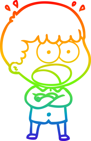 gökkuşağı gradyanı çizimi bir insan tarafından çizilmiş şok bir adam