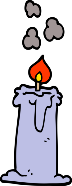 Bir insan tarafından çizilmiş karikatür yanan mum.