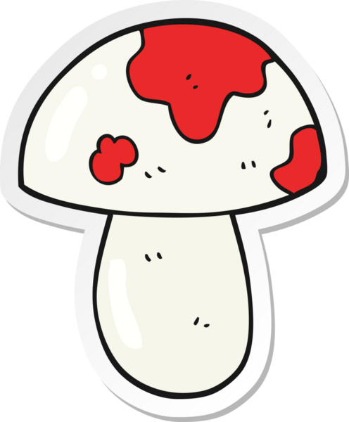 Bir insan tarafından çizilmiş bir mantar yapıştırması.