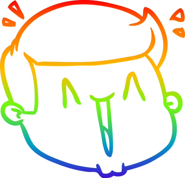 gökkuşağı gradyan çizimi mutlu bir çizgi erkek yüzü bir insan tarafından çizilmiş