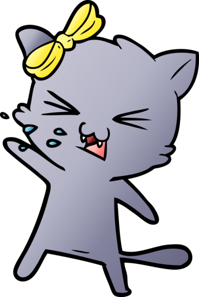 Bir insan tarafından çizilmiş çizgi film kedisi.