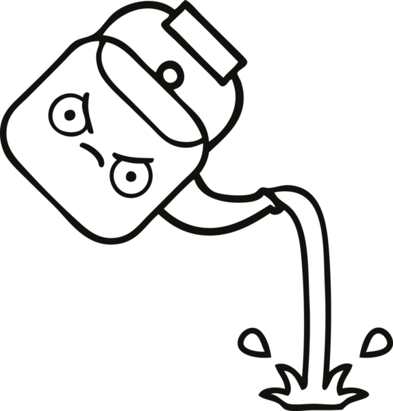 Bir insan tarafından çizilen çaydanlığın çizgi çizimi