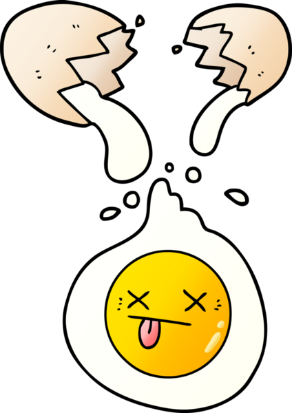 Bir insan tarafından çizilmiş kırık yumurta.