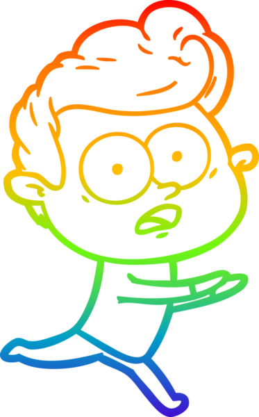 Bir insan tarafından çizilmiş gökkuşağı gradyan çizgi çizimi.