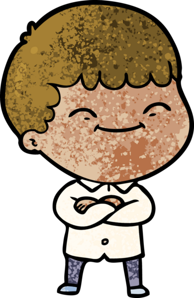 Bir insan tarafından çizilmiş mutlu çocuk çizgi filmi.