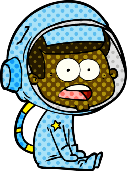 Karikatür bir insan tarafından çizilen astronotu şaşırttı.