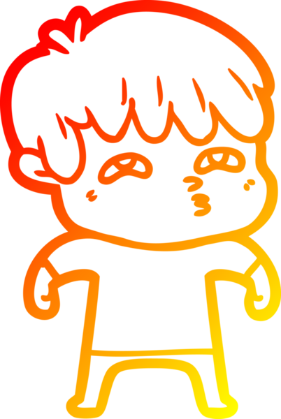 Bir insan tarafından çizilmiş, karikatür meraklısı bir adamın sıcak çizgi çizimi