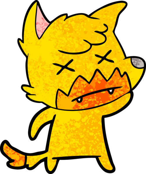 Ölü tilki çizgi film karakteri bir insan tarafından çizilmiş.