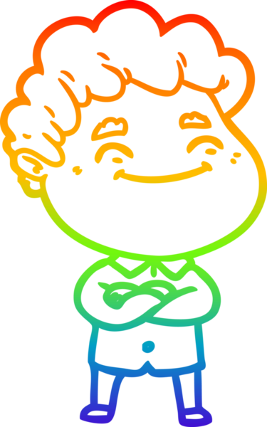 Bir insan tarafından çizilmiş gökkuşağı gradyan çizgi çizimi.