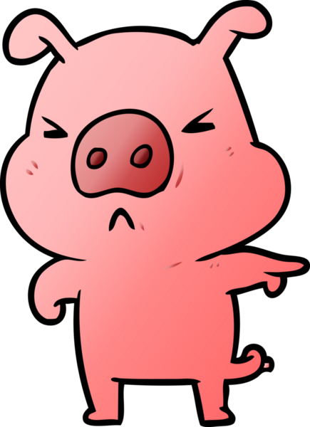 Bir insan tarafından çizilmiş kızgın domuz çizgi filmi.