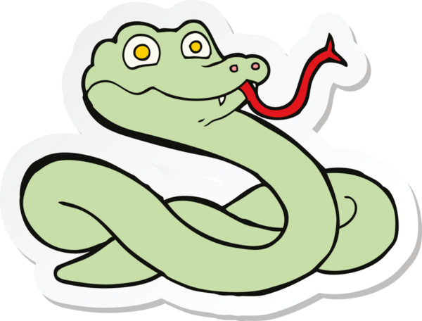 Bir insan tarafından çizilmiş çizgi film yılanının çıkartması.