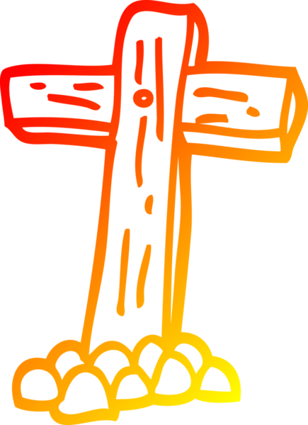 Bir insan tarafından çizilen ahşap haçın sıcak eğimli çizgisi.