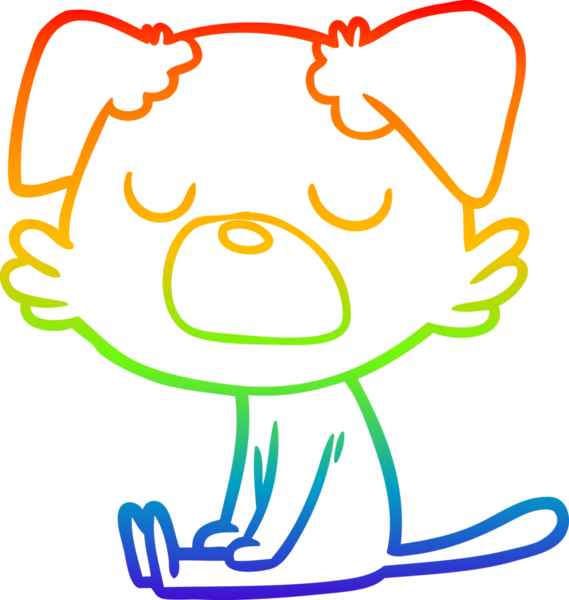 gökkuşağı gradyan çizimi bir insan tarafından çizilmiş bir çizgi köpek