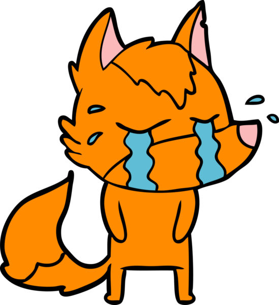 Bir insan tarafından çizilmiş tilki çizgi film karakteri