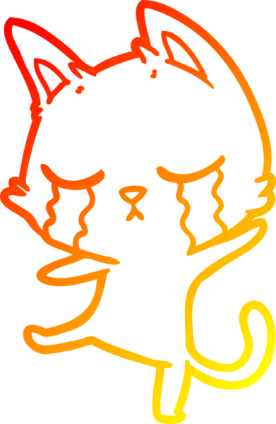 Bir insanın çizdiği dansı yapan ağlayan bir çizgi film kedisinin sıcak çizgi çizimi