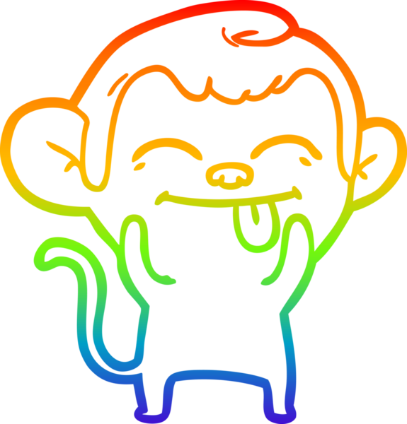 gökkuşağı gradyan çizimi bir insan tarafından çizilmiş komik bir çizgi maymun