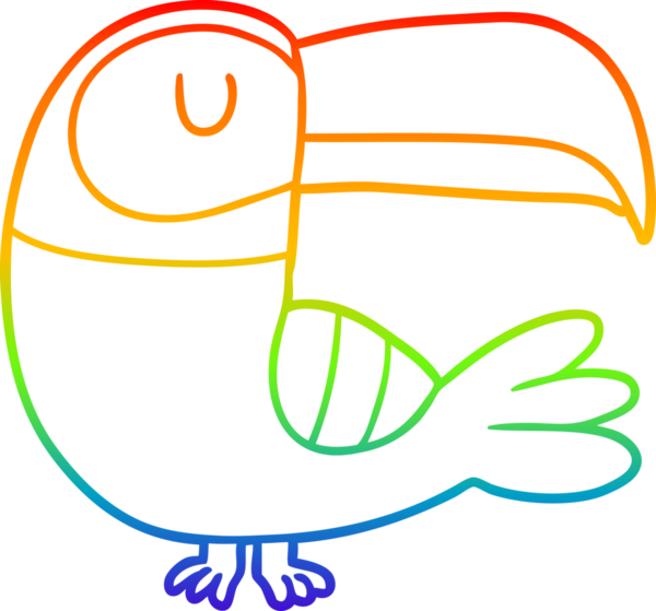 gökkuşağı gradyan çizgi çizimi bir insan tarafından çizilmiş bir tukan