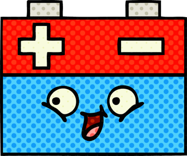 Bir insan tarafından çizilmiş bir araba aküsünün çizgi romanı.