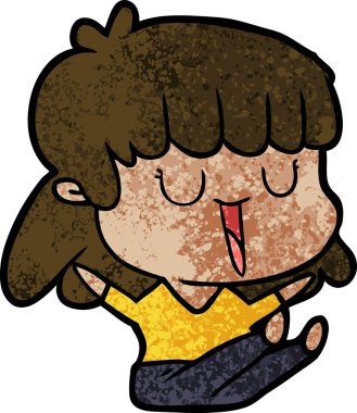 Bir insan tarafından çizilmiş karikatür kadın.