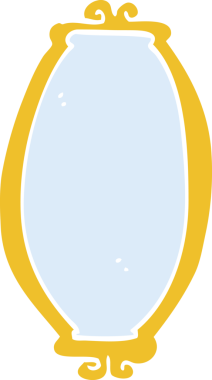 Bir insan tarafından çizilmiş düz renkli çizim aynası