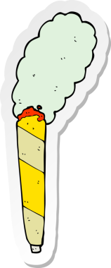 Bir insan tarafından çizilmiş karikatür marihuana sigarasının çıkartması.