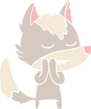 Bir insan tarafından çizilmiş düz renkli çizgi film kurdu.