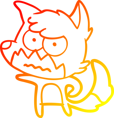 Bir insan tarafından çizilmiş kızgın tilki çizgi çizimi.