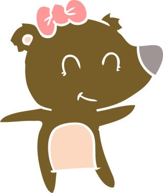 Bir insan tarafından çizilmiş dişi ayı düz renk karikatürü