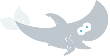 Bir insan tarafından çizilmiş köpek balığının düz renk çizimi