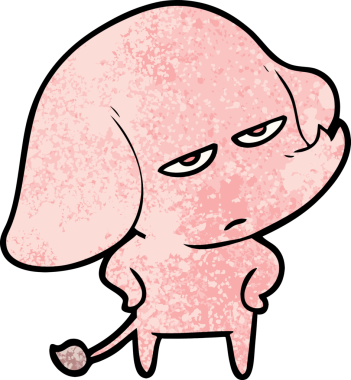 Bir insan tarafından çizilmiş kızgın bir fil.