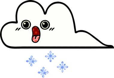 Bir insan tarafından çizilmiş bir kar bulutu çizgi filmi.