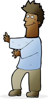 Bir insan tarafından çizilmiş mutlu bir adam.