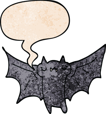 Bir insan tarafından çizilmiş eski dokuda konuşma baloncuğu olan şirin bir cadılar bayramı sopası.