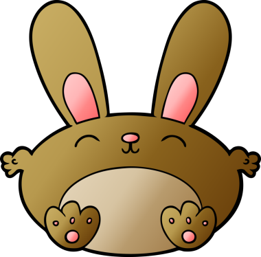 Bir insan tarafından çizilmiş çizgi film tavşanı