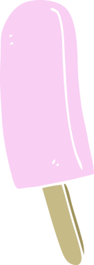 Bir insan tarafından çizilmiş buz lolipopunun düz renk çizimi