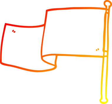 Bir insan tarafından çizilen kırmızı bayraktaki sıcak çizgi.