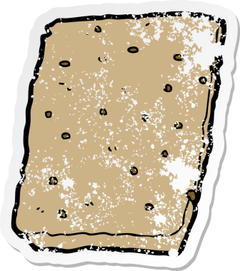 Bir insan tarafından çizilmiş karikatür kekinin sıkıntılı etiketi.