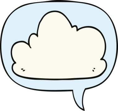 bir insan tarafından çizilmiş konuşma baloncuklu çizgi film bulutu