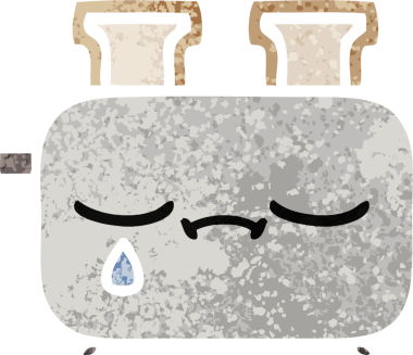 Bir insan tarafından çizilmiş bir tost makinesinin retro çizim stili karikatürü